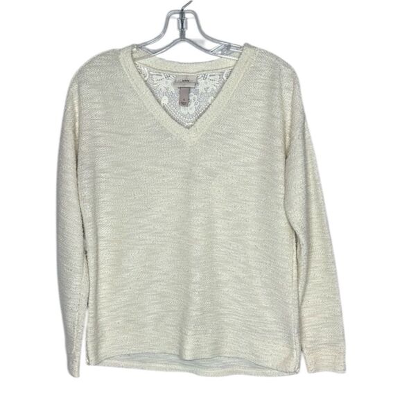 Knox Rose Cream V-Neck Sweater. Size Small. - Picture 1 of 6